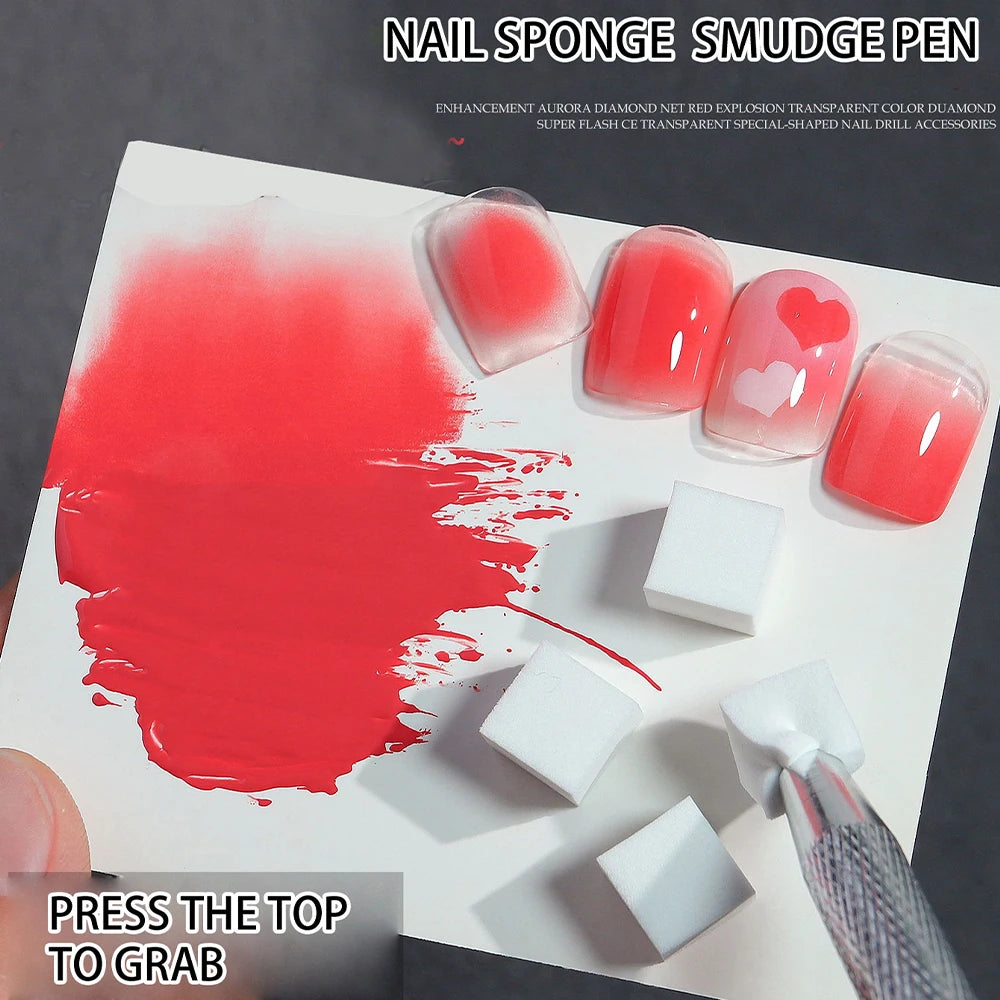 100pcs Gradient Sponge Brush Nail Art Sponge Set for DIY Nail Art Gel Polish Brush Glitter Powder Manicure Accessory