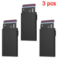 Rfid Smart Wallet Credit Card Holder Metal Thin Slim Men Women Wallets Pop Up Minimalist Wallet Small Black Purse Metal Vallet