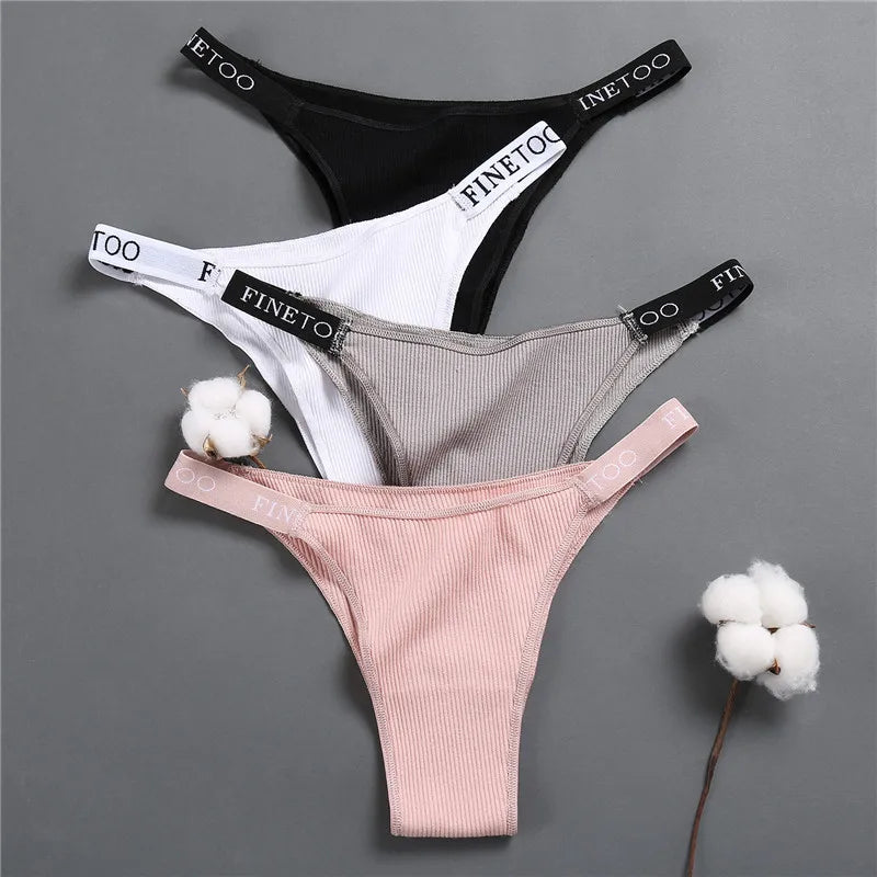 5PCS/Set Sexy Lingerie Women Cotton Panties Finetoo Letter Low Waist Female Briefs Underwear Comfort Underpants Women Intimates