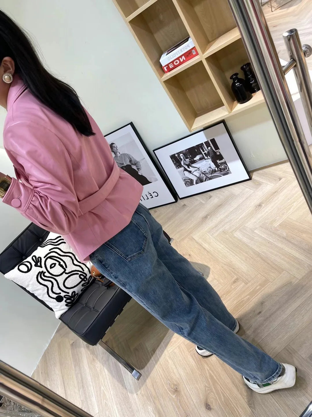 Ropa De Mujer White Jackets For Women Female Blazer Coat Ladies Fashion Loose Style Big Pocket Slim Waist Pink Khaki Short Veste