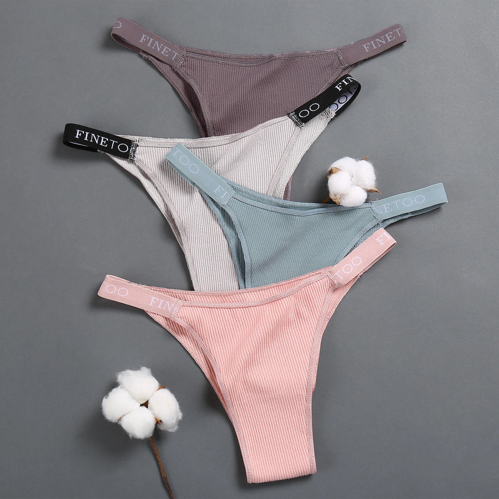 5PCS/Set Sexy Lingerie Women Cotton Panties Finetoo Letter Low Waist Female Briefs Underwear Comfort Underpants Women Intimates