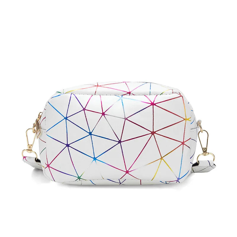 Yogodlns Fashion Laser Shoulder Messenger Bag Female Small Square Bag PU Leather Crossbody Bag Trendy New Satchel Bag Bolsa