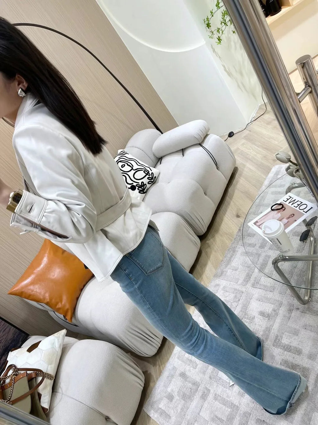 Ropa De Mujer White Jackets For Women Female Blazer Coat Ladies Fashion Loose Style Big Pocket Slim Waist Pink Khaki Short Veste