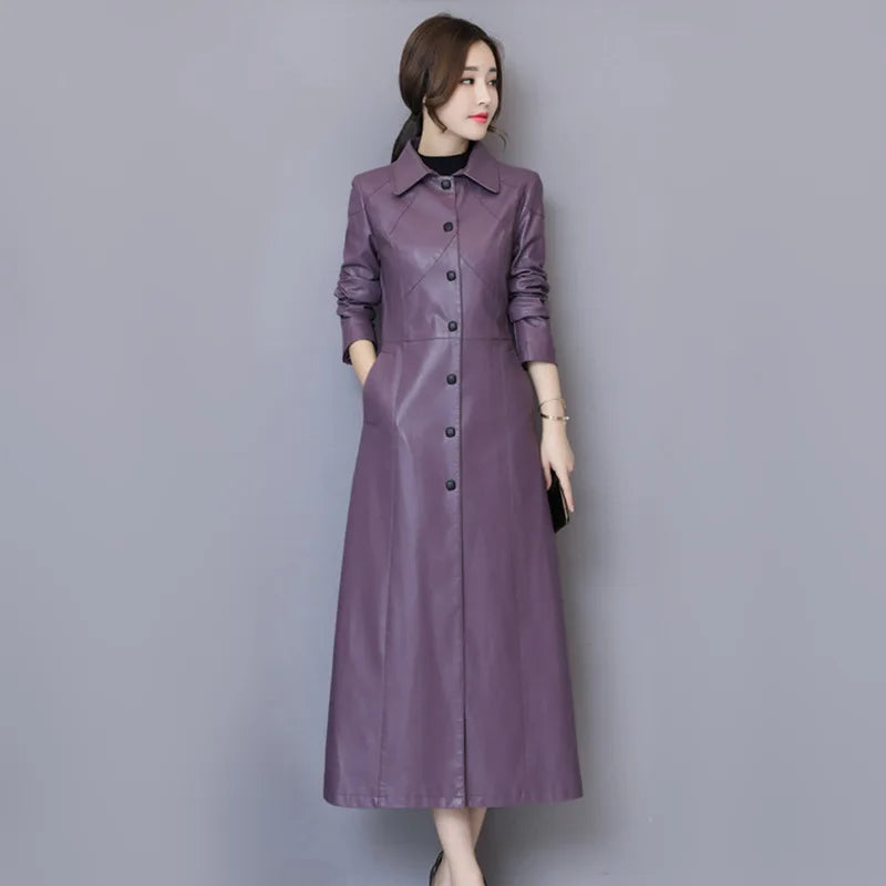 New Women Sheepskin Coat Autumn Winter 2026 Fashion Keep Warm Long Jacket Thicken Sheep Leather Coat Suede Outerwear Female