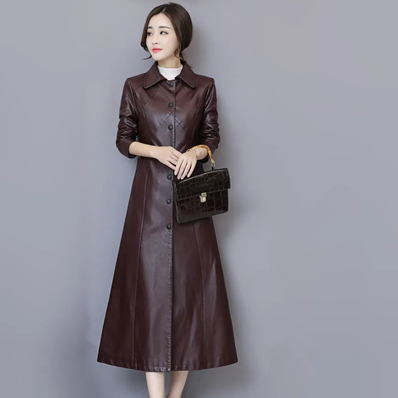 New Women Sheepskin Coat Autumn Winter 2026 Fashion Keep Warm Long Jacket Thicken Sheep Leather Coat Suede Outerwear Female