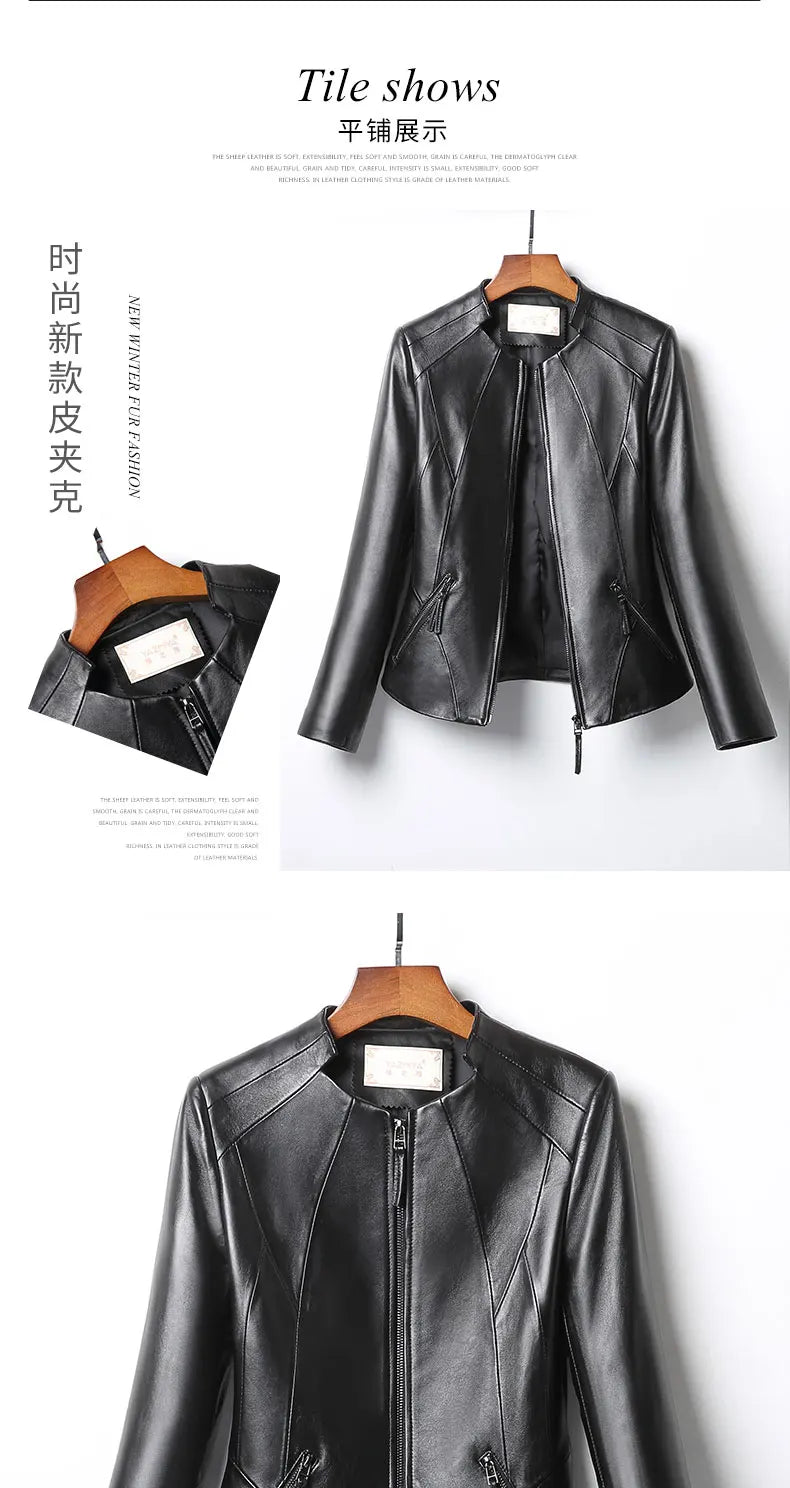 Tajiyane Real Leather Jacket Women Genuine Sheepskin Coats Spring Black Coat Womens 100% Sheep Skin Jacket Veste Femme TN1922