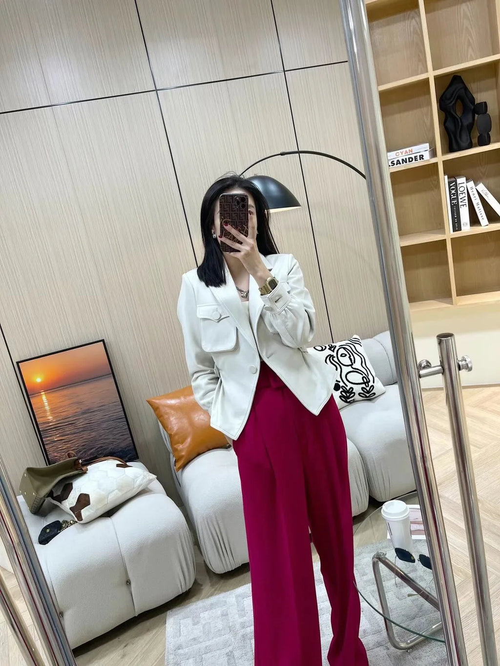 Ropa De Mujer White Jackets For Women Female Blazer Coat Ladies Fashion Loose Style Big Pocket Slim Waist Pink Khaki Short Veste