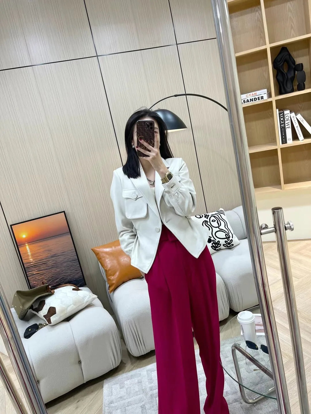 Ropa De Mujer White Jackets For Women Female Blazer Coat Ladies Fashion Loose Style Big Pocket Slim Waist Pink Khaki Short Veste