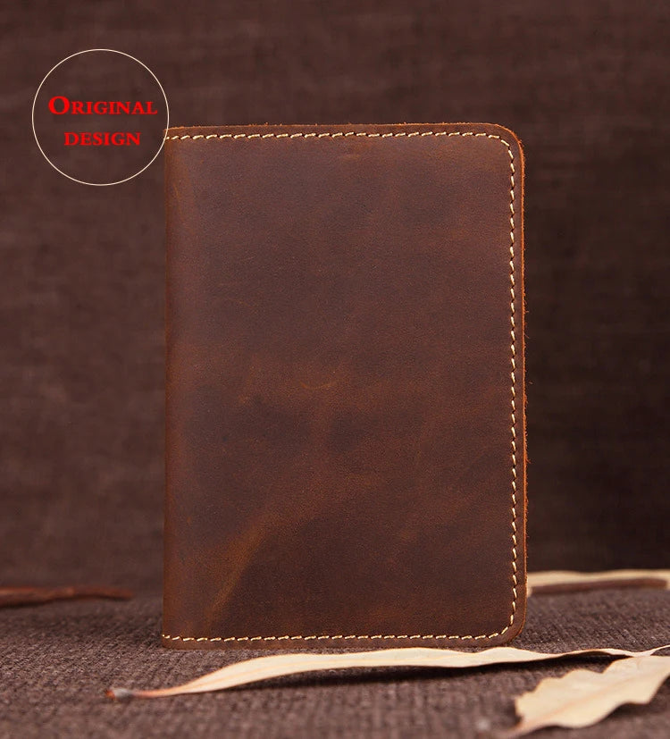 Unisex Genuine Leather Passport wallet Women Vintage Cow Leather Passport cover Wallet Men Credit Card Holder Travel Wallet