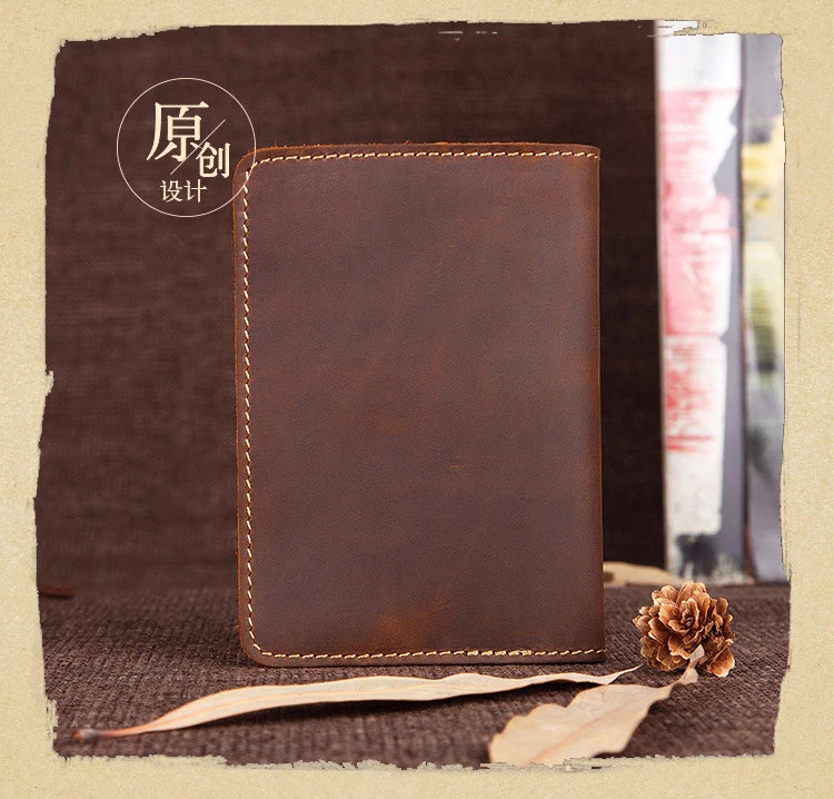 Unisex Genuine Leather Passport wallet Women Vintage Cow Leather Passport cover Wallet Men Credit Card Holder Travel Wallet