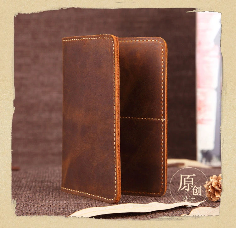 Unisex Genuine Leather Passport wallet Women Vintage Cow Leather Passport cover Wallet Men Credit Card Holder Travel Wallet