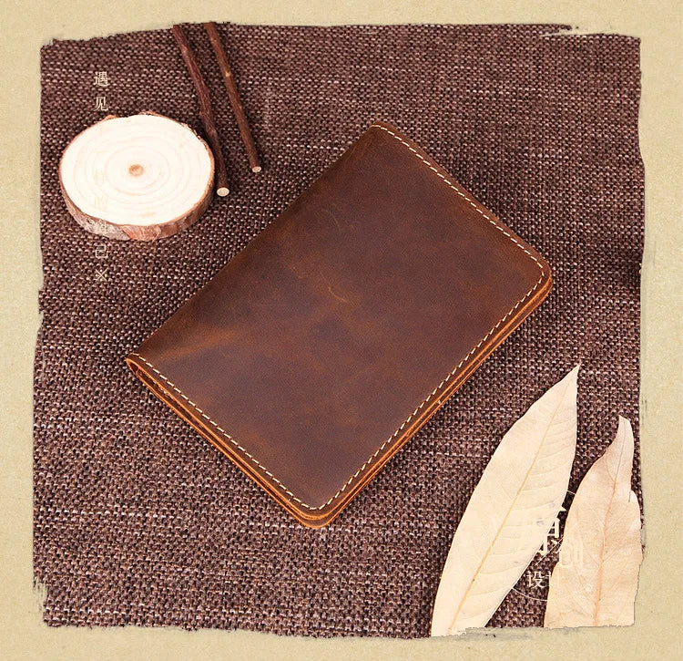 Unisex Genuine Leather Passport wallet Women Vintage Cow Leather Passport cover Wallet Men Credit Card Holder Travel Wallet