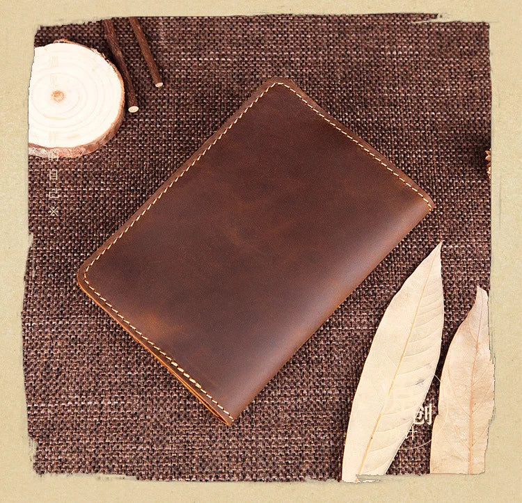 Unisex Genuine Leather Passport wallet Women Vintage Cow Leather Passport cover Wallet Men Credit Card Holder Travel Wallet
