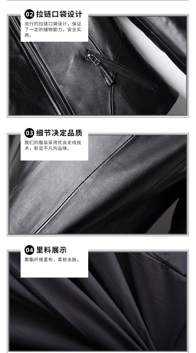 Tajiyane Real Leather Jacket Women Genuine Sheepskin Coats Spring Black Coat Womens 100% Sheep Skin Jacket Veste Femme TN1922