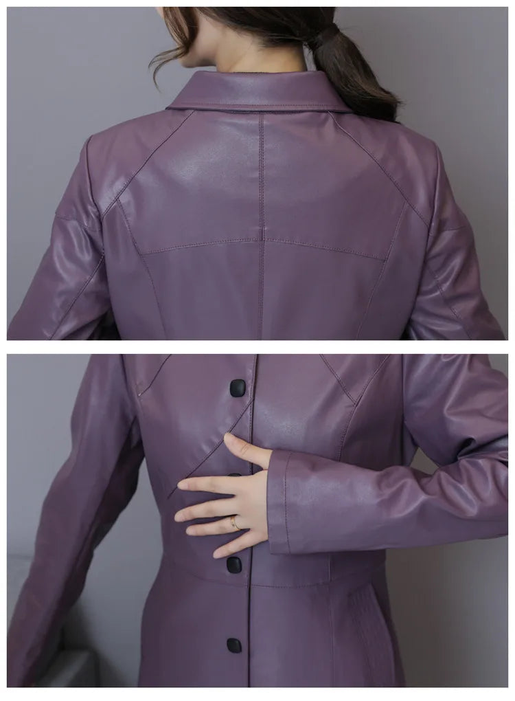 New Women Sheepskin Coat Autumn Winter 2026 Fashion Keep Warm Long Jacket Thicken Sheep Leather Coat Suede Outerwear Female