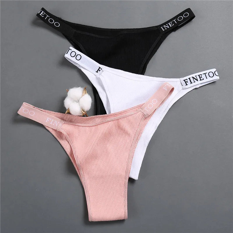 5PCS/Set Sexy Lingerie Women Cotton Panties Finetoo Letter Low Waist Female Briefs Underwear Comfort Underpants Women Intimates