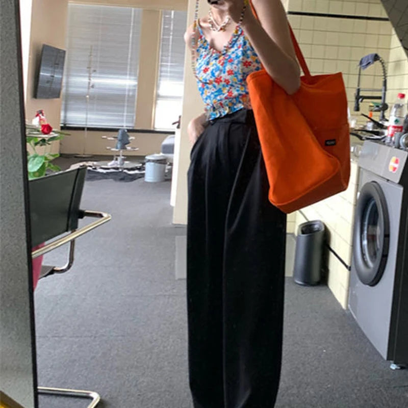 Canvas Bag High Quality Reusable Shopping Shoulder Bag Women Simple Casual Daily Use Handbag Totes Female Portable Folding Purse