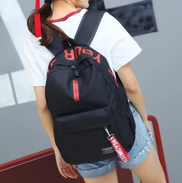 Fashion Trend Backpack for Men and Women Junior High School High School Student Bag Large Capacity Korean Version of Th