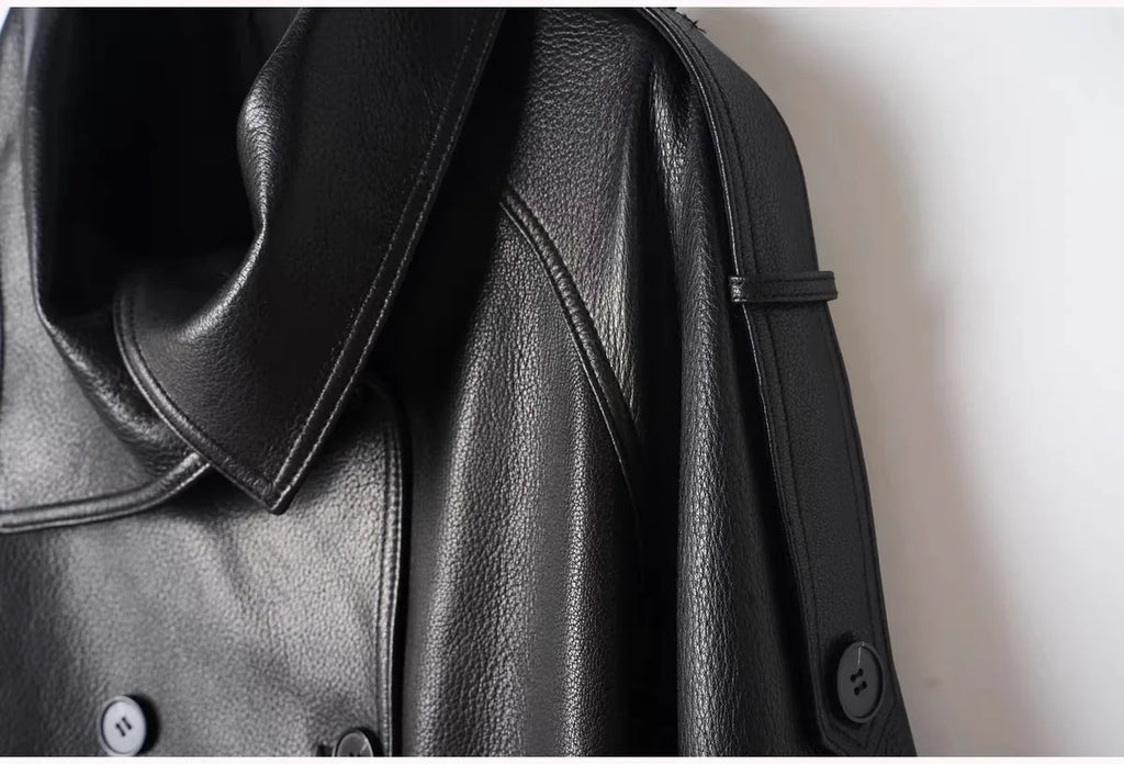 Fashion Real Leather Jacket for Women Modern Genuine Sheepskin Stand Up Collar Short Silhouette Coat Winter Tops Lapel