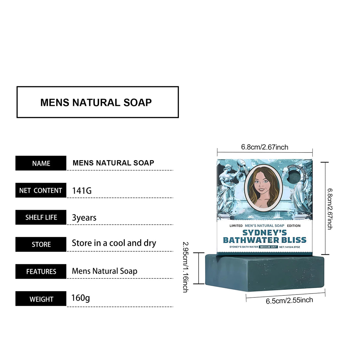 Bathing Soap Bar — Deep Cleansing, Nourishing, Oil-Control, Odor-Removing, Moisturizing & Refreshing, Fragranced Clean Skin