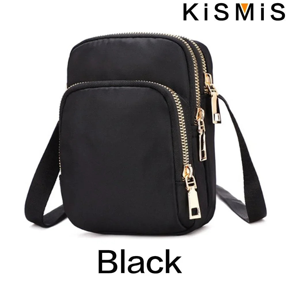 Fashion Women Nylon Crossbody Bag Adjustable Shoulder Purse Casual Handbag Mobile Phone Pouch for Everyday Use