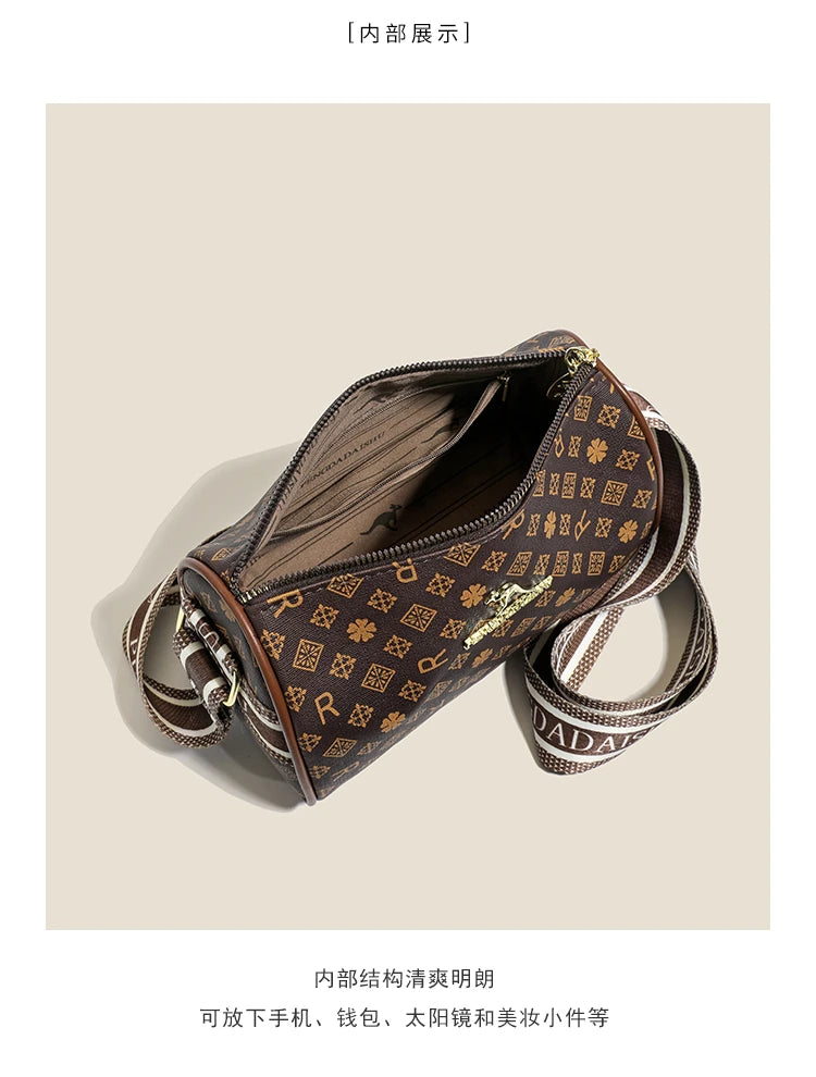 Women's Bag New Alphabet Print Shoulder Bag Fashion Retro Pillow Bag High-End Crossbody Bag Trendy
