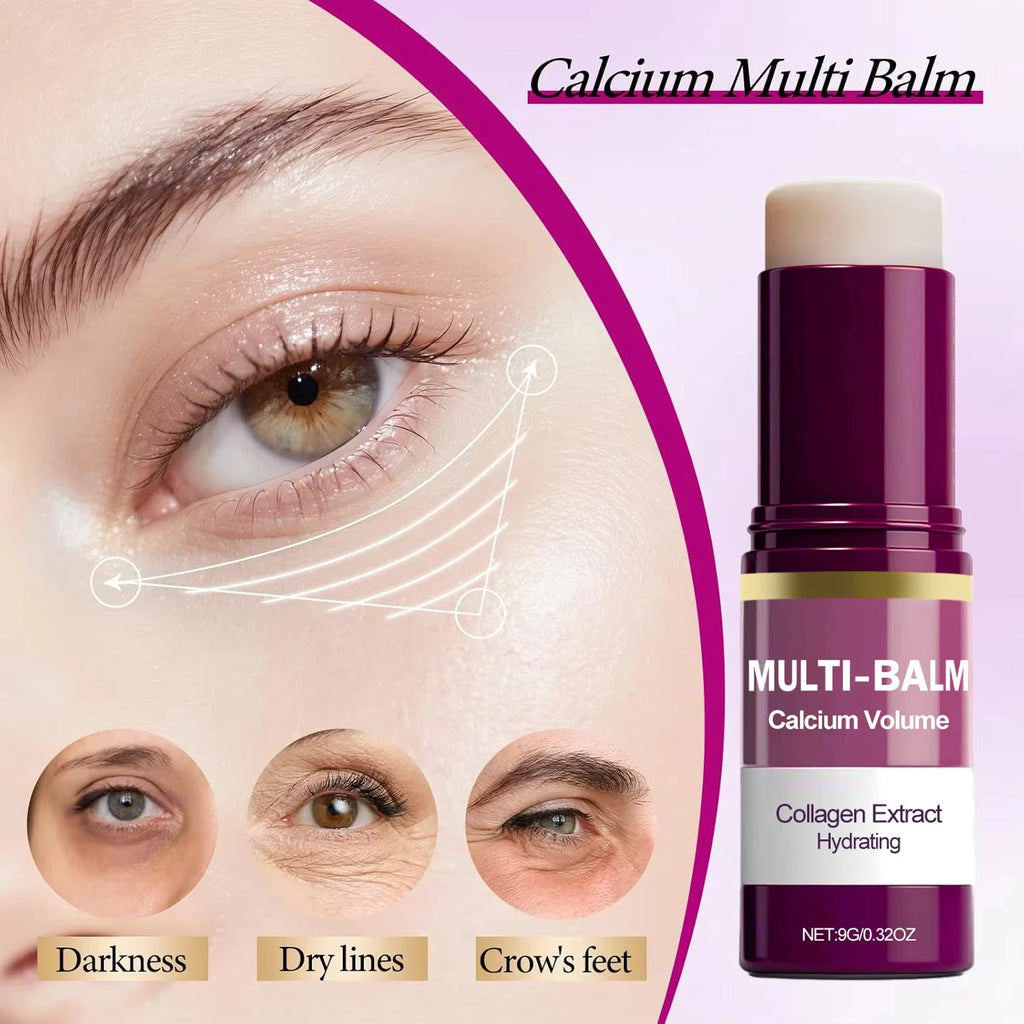 Multi Balm Calcium Volume Firming Skin Hydrating Nourishing Smoothing Collagen Moisturing Stick Suitable for Eyes Neck Face