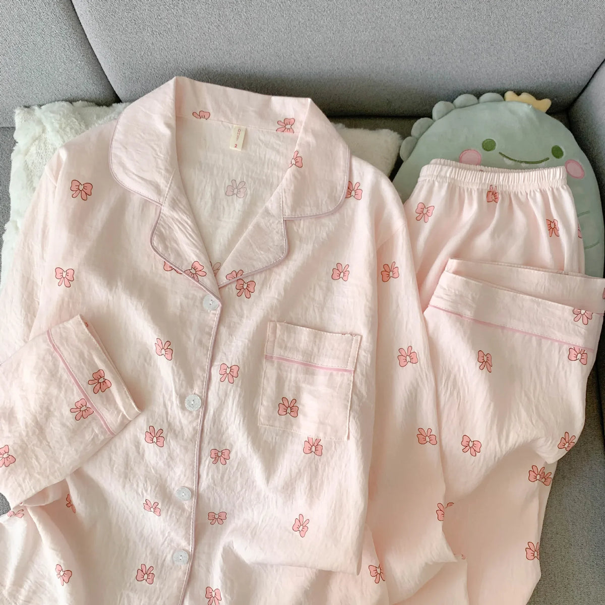 Spring/Autumn New Arrivals: Cloud-Print Cotton Long-Sleeved Pyjama Set for Women Adorable Sweetheart Style Nightwear Homewear