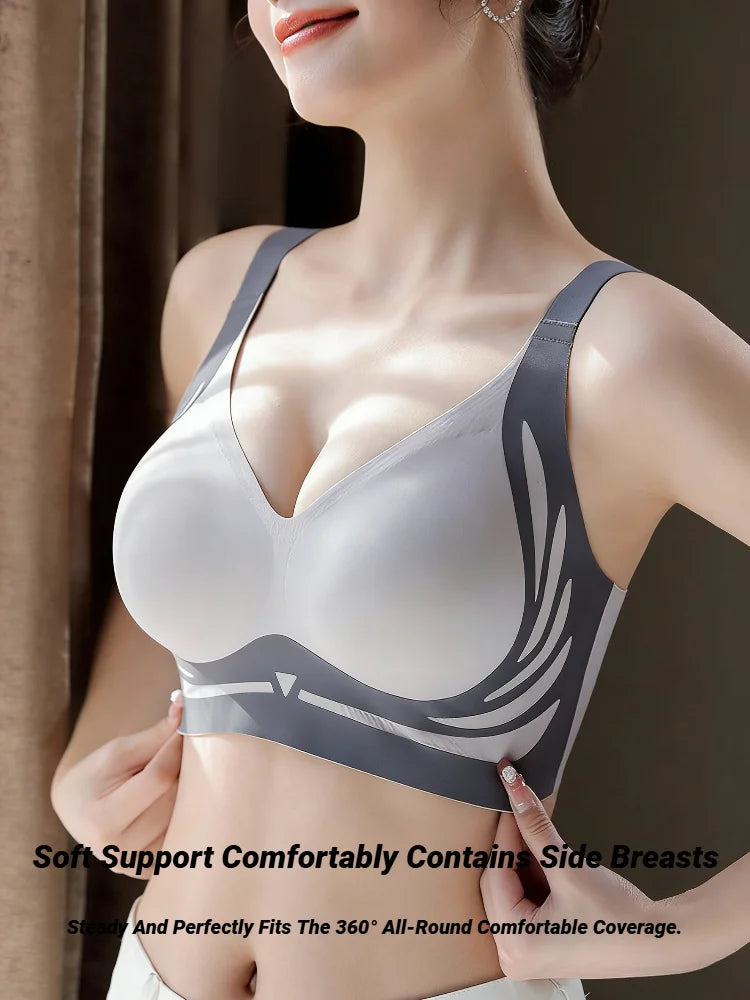 Women Push Up Bras Seamless Comfortable Angel Wings Set Trendy Soft Breathable Underwear Female No Wire Lingerie Plus Size
