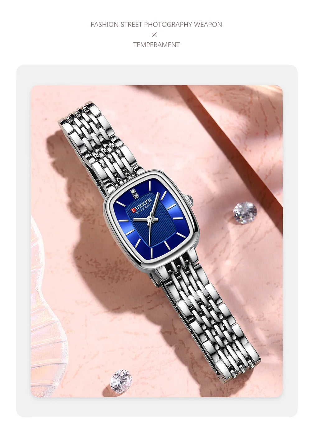 Curren 9093 Women's Quartz Watch Waterproof Luxury Party Women's Watch Elegant Gold Rectangular Dial Quartz Watch Bracelet Gift