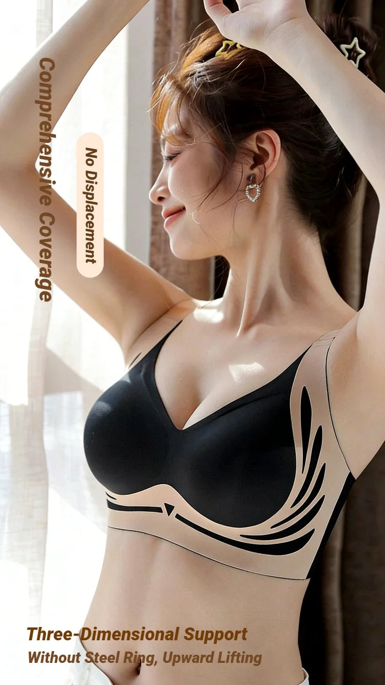 Women Push Up Bras Seamless Comfortable Angel Wings Set Trendy Soft Breathable Underwear Female No Wire Lingerie Plus Size