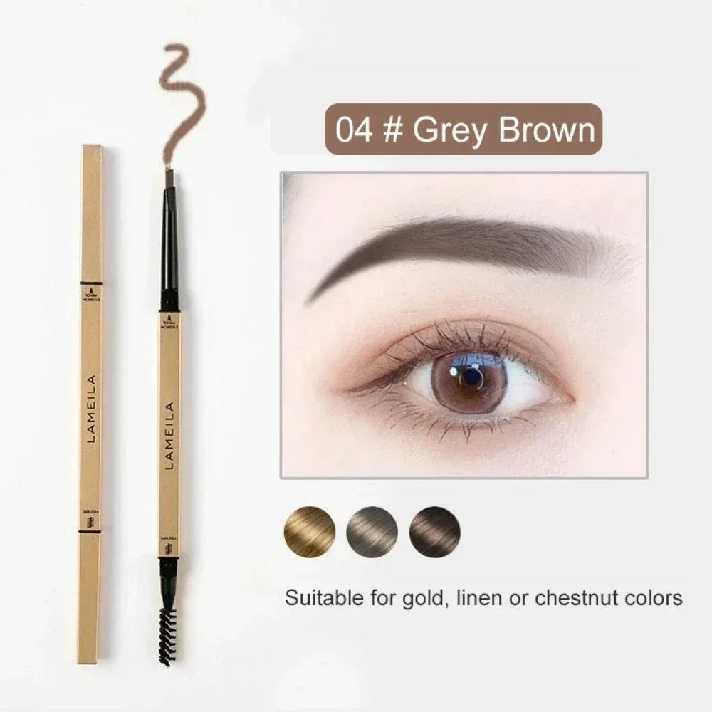 5 Colors With Brush Double Head Eyebrow Pencil Waterproof Smooth Eyebrow Stick Sweatproof Eyebrow Gel Tattoo Pencil Cosmetics