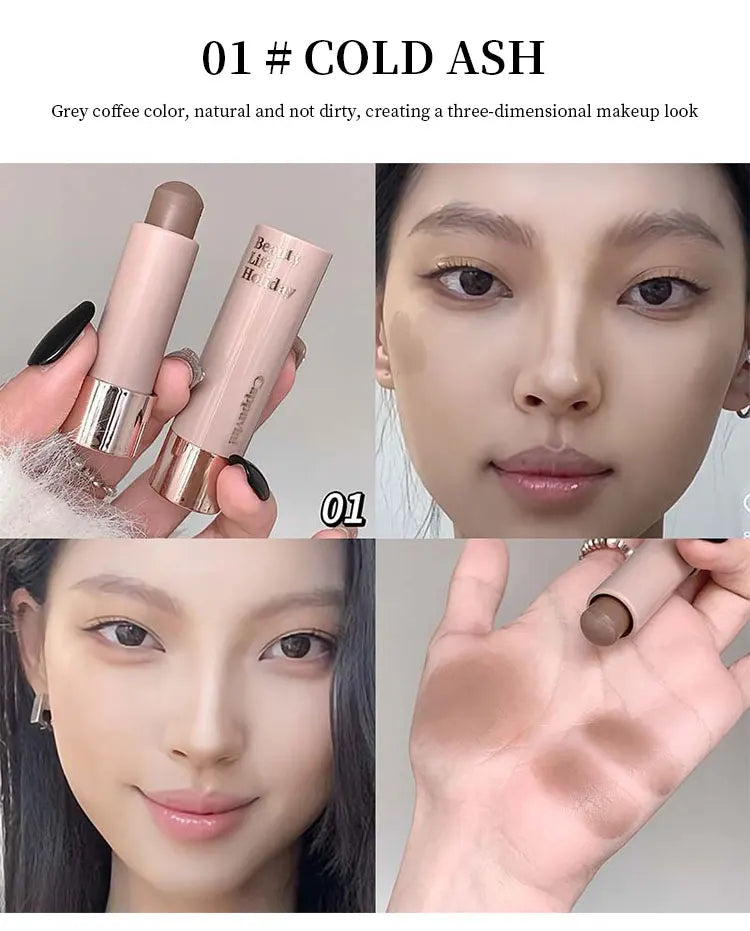 Cappuvini Moisturizing Silky Three-dimensional Contour Stick Natural Matte Single Color Suitable For Nose Shadow Makeup Contour