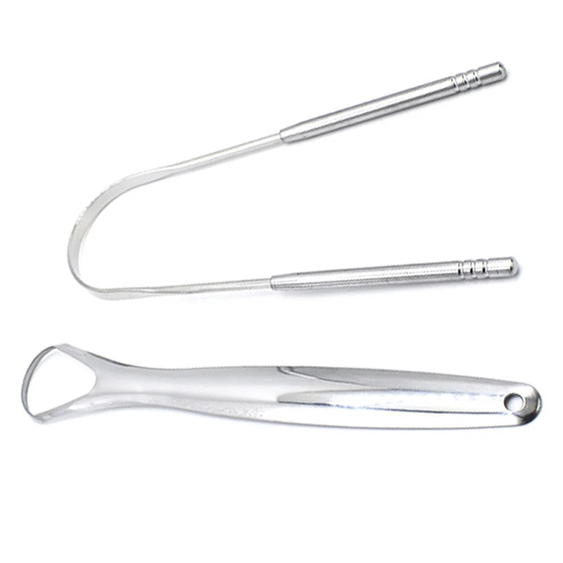 1/2Pcs Tongue Scraper Stainless Steel Tongue Cleaner Oral Care Hygiene Scraper Dental Oral Care Hygiene Health Care Tool
