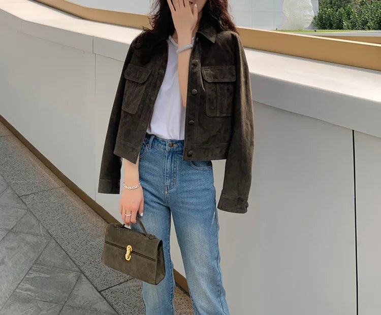 Classic Quality Leather Jacket For Women 2025 Winter Cashmere Suede Leather Coat Female Slimming Versatile Jaqueta Streetwear