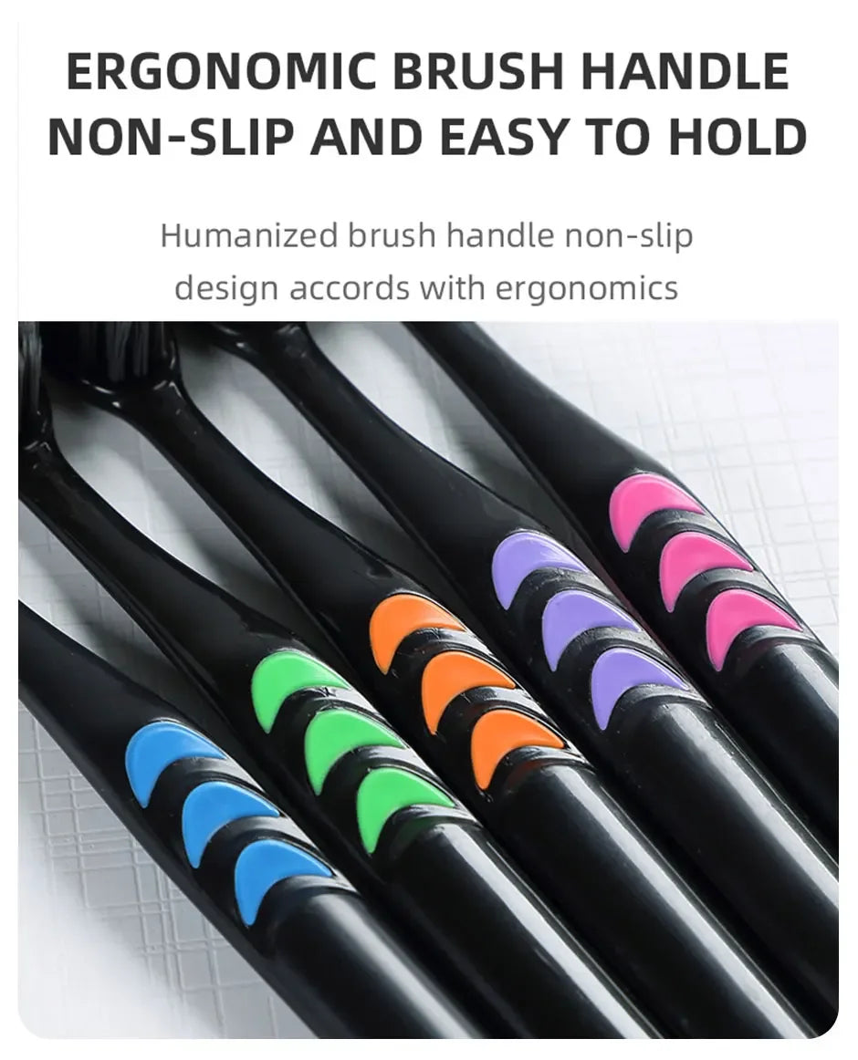 Adult Soft Bristle Toothbrush with Bamboo Charcoal Fine Hair Design Antibacterial for Men And Women Household Dental Care