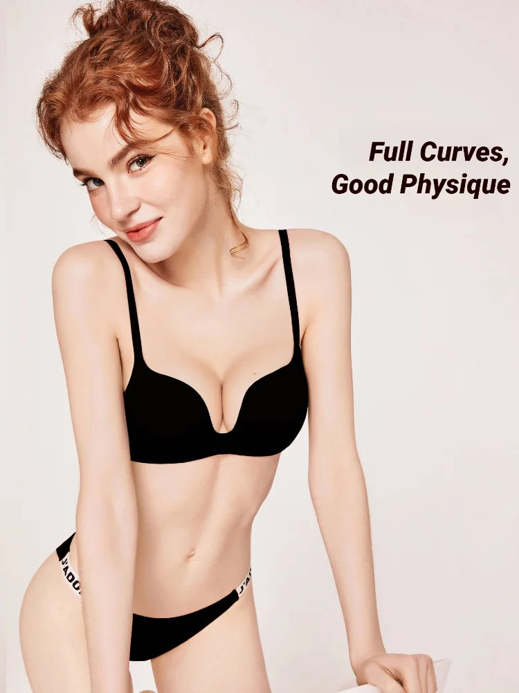 Women Seamless Bra Sexy No Wire Push Up Underwear Girls Students Breathable Thin Bras Female'S Gathered Ice Silk For Comfort