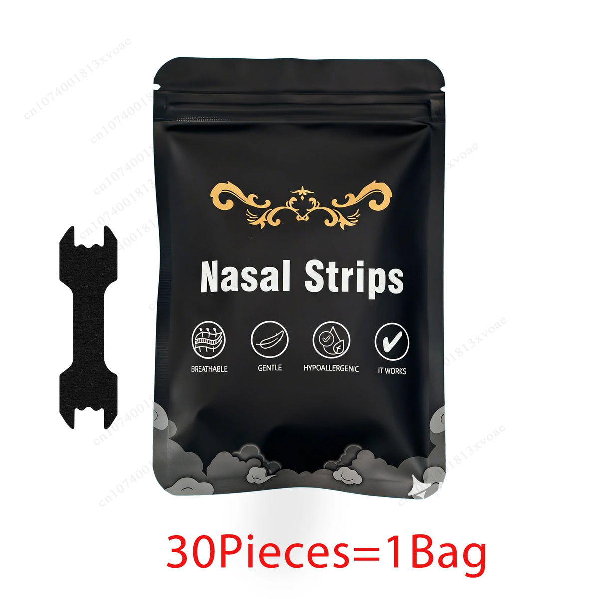 30/60/90/150PCS Black Nose Strips Extra Strength Nasal Strips Better Sleeping Non-Invasive Anti Snoring Strips for Adult