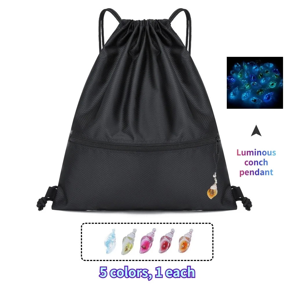 Lightweight Drawstring Backpack for Men and Women Sports Fitness Backpack Outdoor Leisure Backpack Zipper Bag