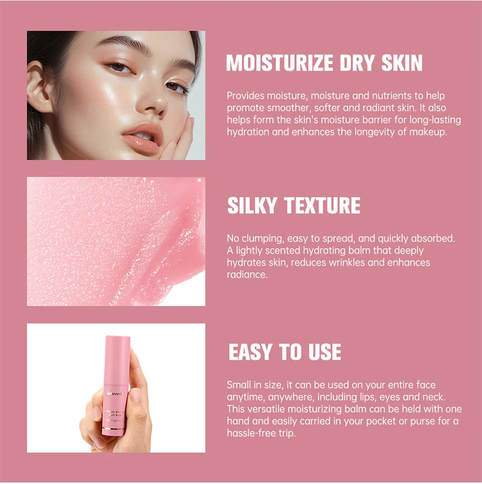 Korean Pink Hydrating Stick Extract Deep Hydrating Facial Skin Multi-functional Pink Balm Stick Skin Care Makeup Base Products
