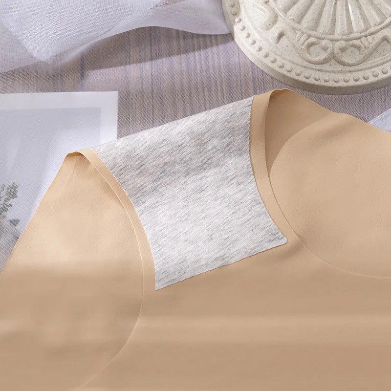 3Pcs Plus Size Underwear Women's Panties Ice Silk Solid Color Ladies Seamless Underpant Girls Briefs Breath Sexy Lingerie Female