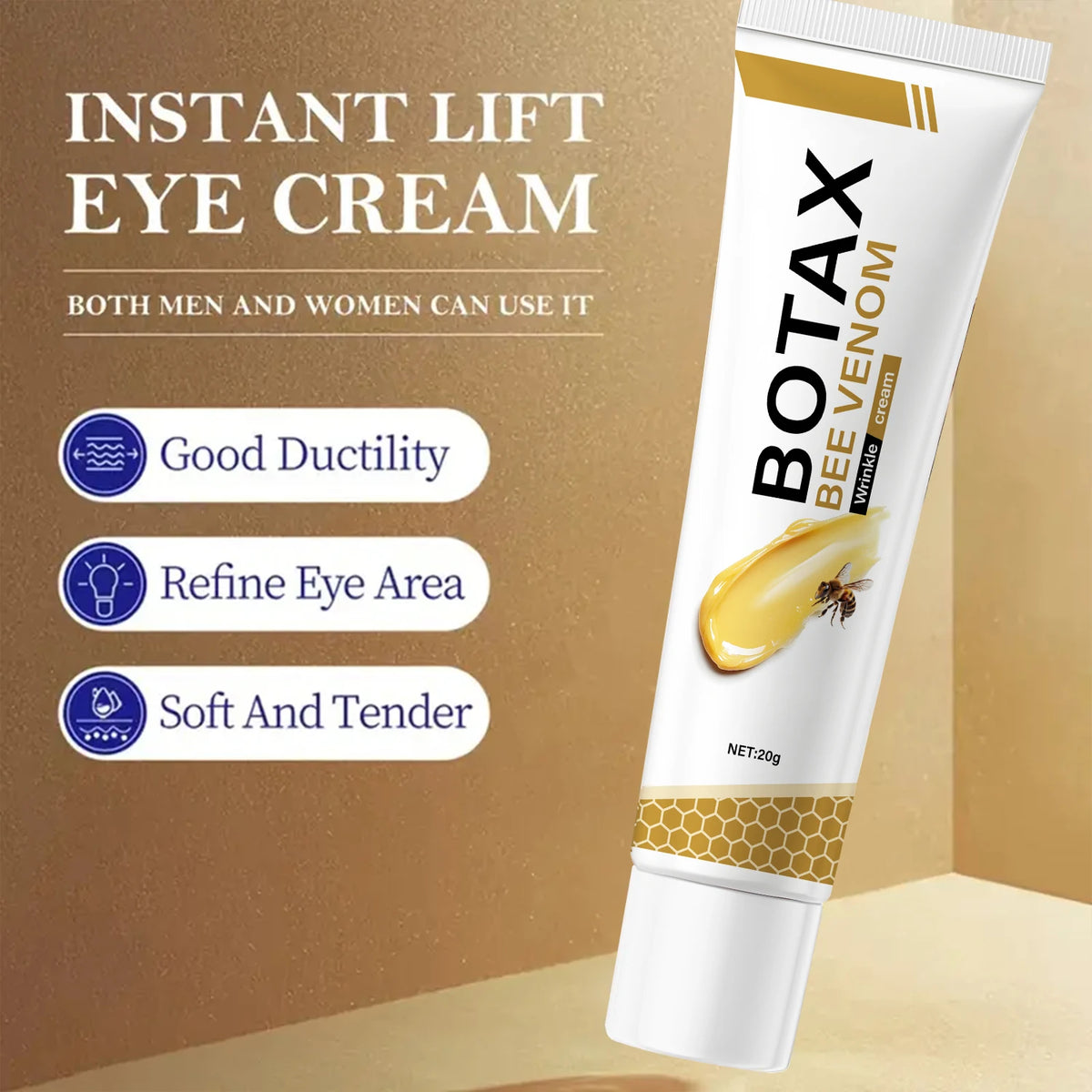 Instant Lift Eye Cream. For Men Women. Good Skin Ductility. Softens Smooths Tender Eye Area