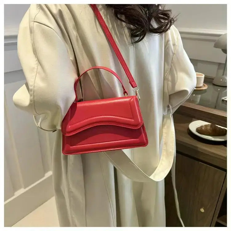 High Quality PU Leather Handbag Purse Women's Bag Solid Color Shoulder Crossbody Bags Lady Messenger Small Tote for Women Girls
