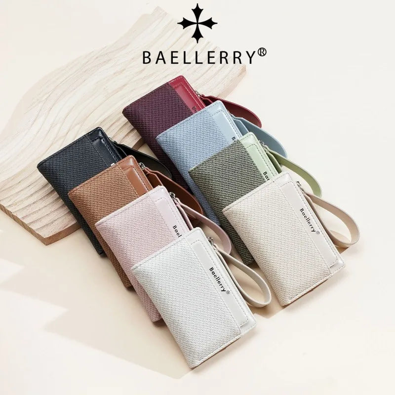 Baellerry Fashion Zipper Wallets Buckle Coin Purse Hand Women's Short Wallet Bifold Multi-slot Card Holder