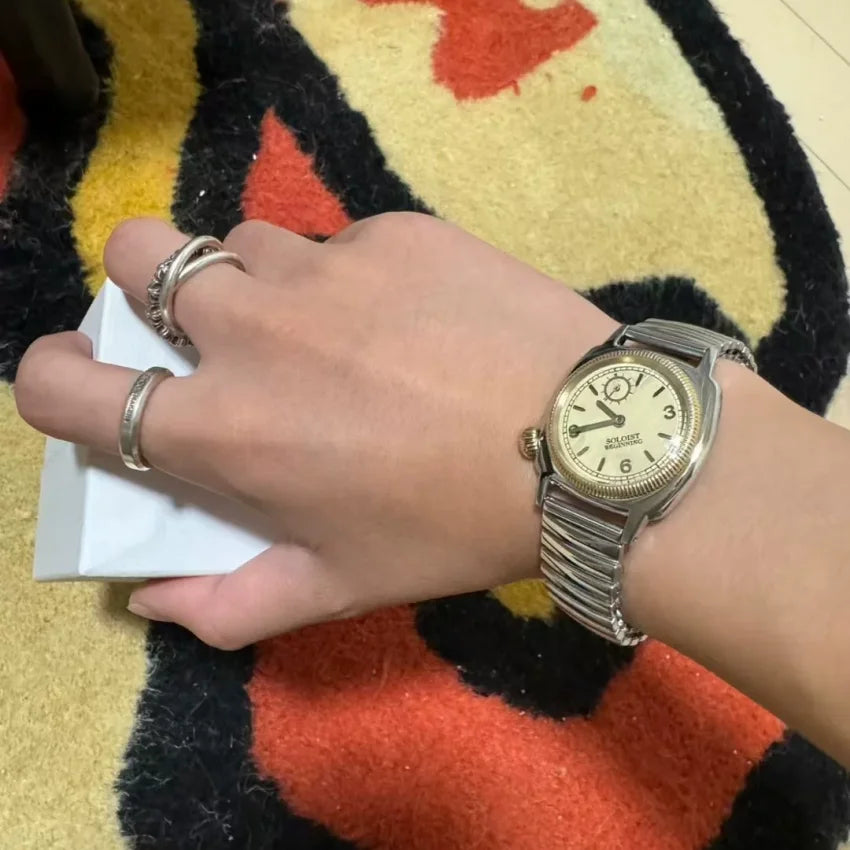 Y2K Waterproof Japanese Retro Luminous Wristwatch for Men And Women Premium Stainless Steel Quartz Watch שעון יד קוו for Couple