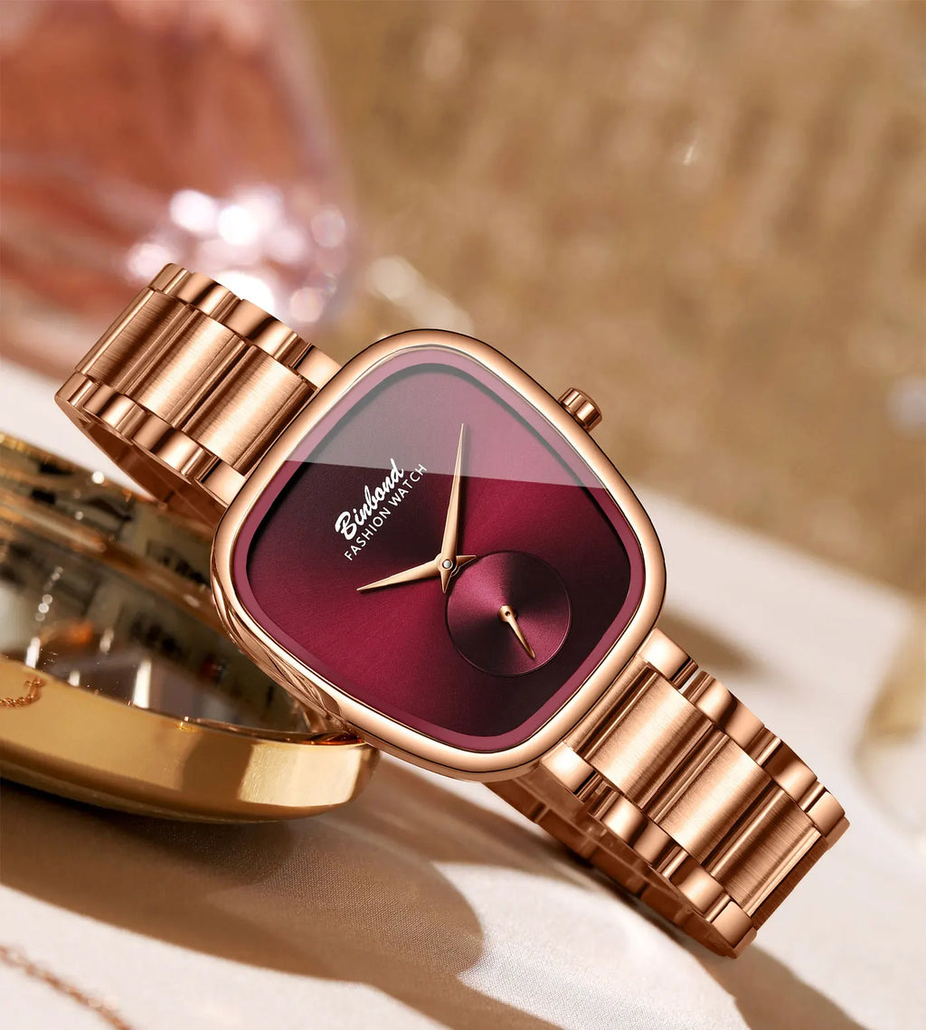 BINBOND Simple Quartz Watches For Women Luxury Precise Luminous Waterproof Elegant Women's Watch Casual Sturdy Stainless Reloj