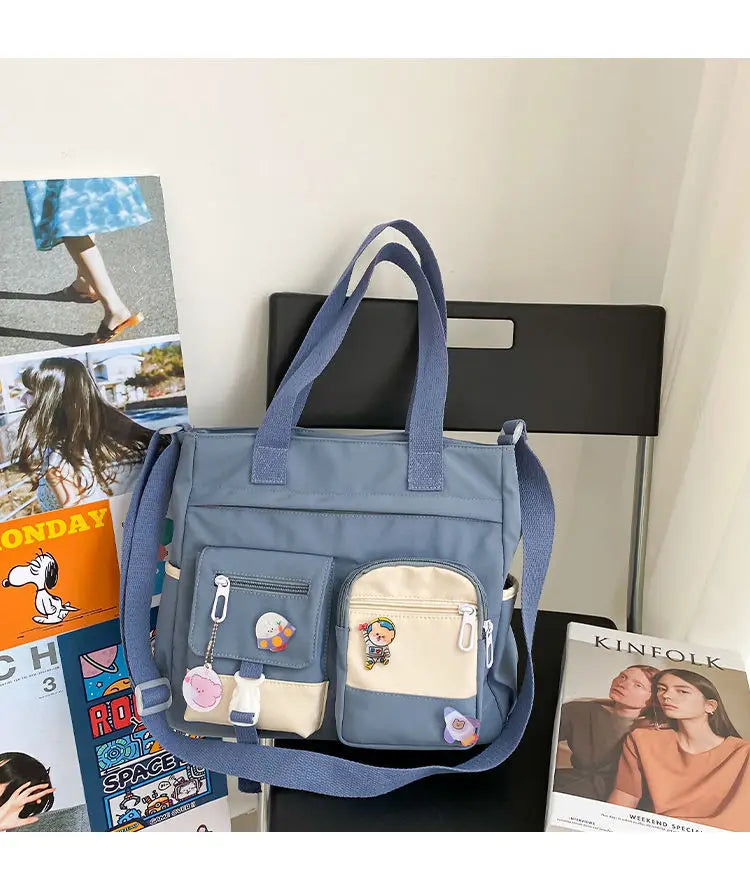 Waterproof Canvas Women Handbags Shoulder Bag Nylon Ladies Messenger Bag Oxford Crossbody Bags Tote Book Bags for Girls Satchels