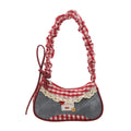Fashion Grid Mini Handbags Adjustable Shoulder Strap Korean Hand-held Commuting Bag Single-shoulder Crossbody Bag Underarm Pouch