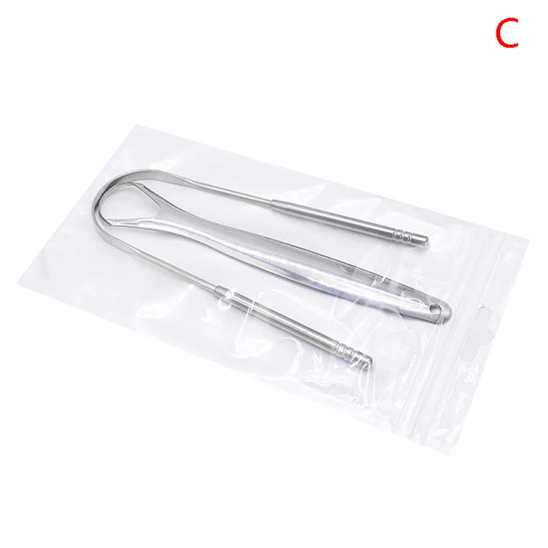1/2Pcs Tongue Scraper Stainless Steel Tongue Cleaner Oral Care Hygiene Scraper Dental Oral Care Hygiene Health Care Tool