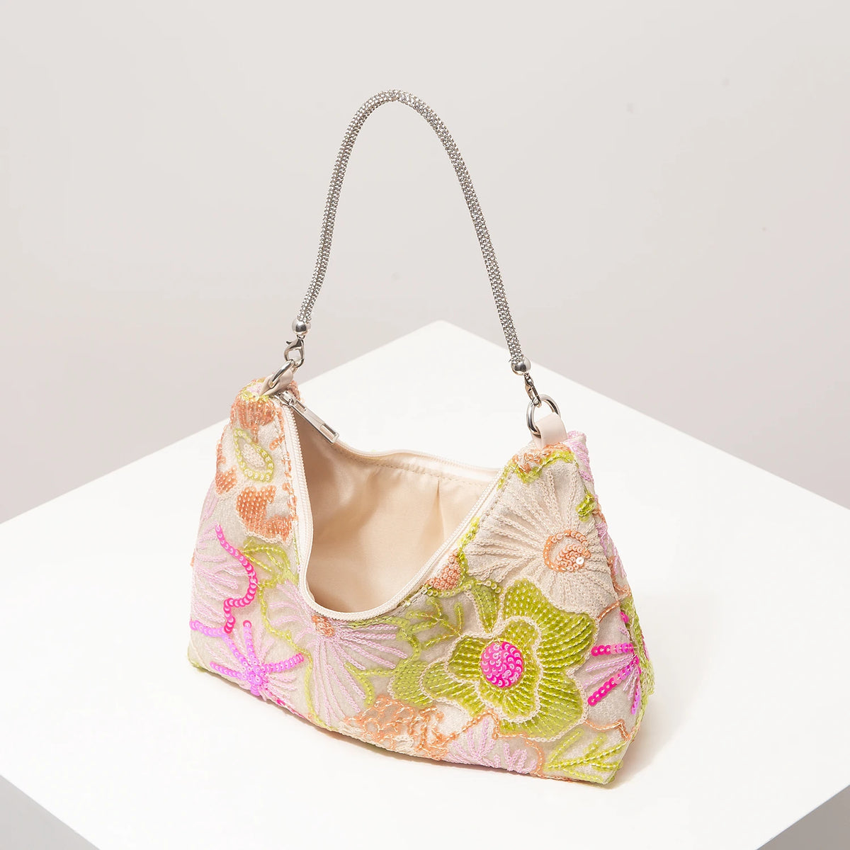 Shoulder Bag,Floral Pop,Sequin Bag,Embroidery,Gala Night,Party Outfits,Prom Bag,Wedding Items,Elegante,Valentine,Random Pattern